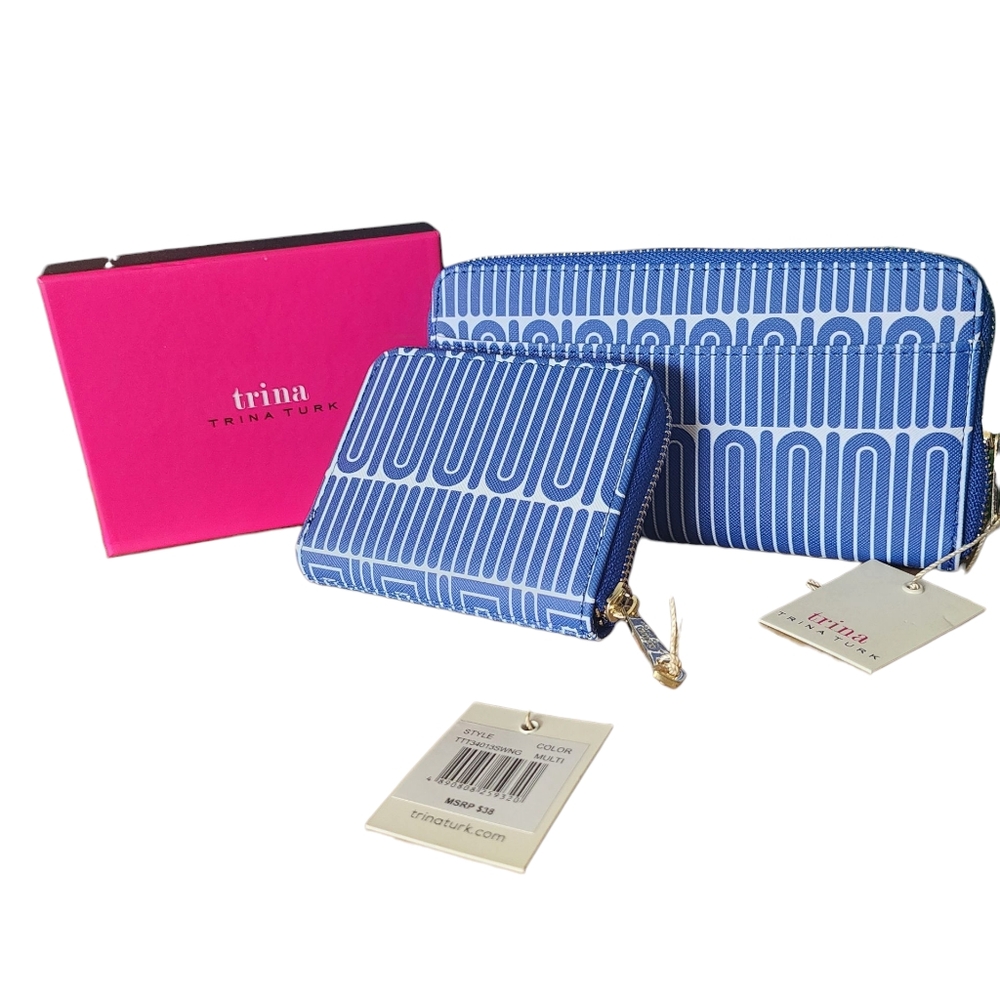 2 - Trina Turk Blue and White Wallet Bundle